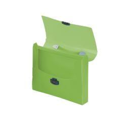 Carpeta liderpapel portadocumentos broche polipropileno din a4 verde transparente con asa - Imagen 1