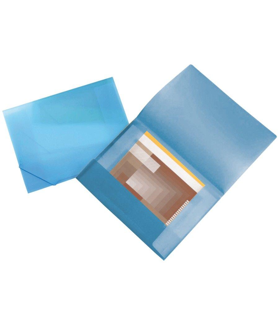 Carpeta liderpapel portadocumentos 44802 solapas polipropileno din a3 azul translucido lomo flexible - Imagen 1