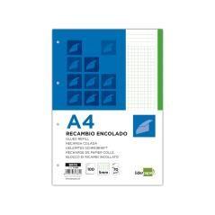 Bloc encolado liderpapel cuadro 5mm verde a4 natural 100 hojas 70 g/m2 - Imagen 1