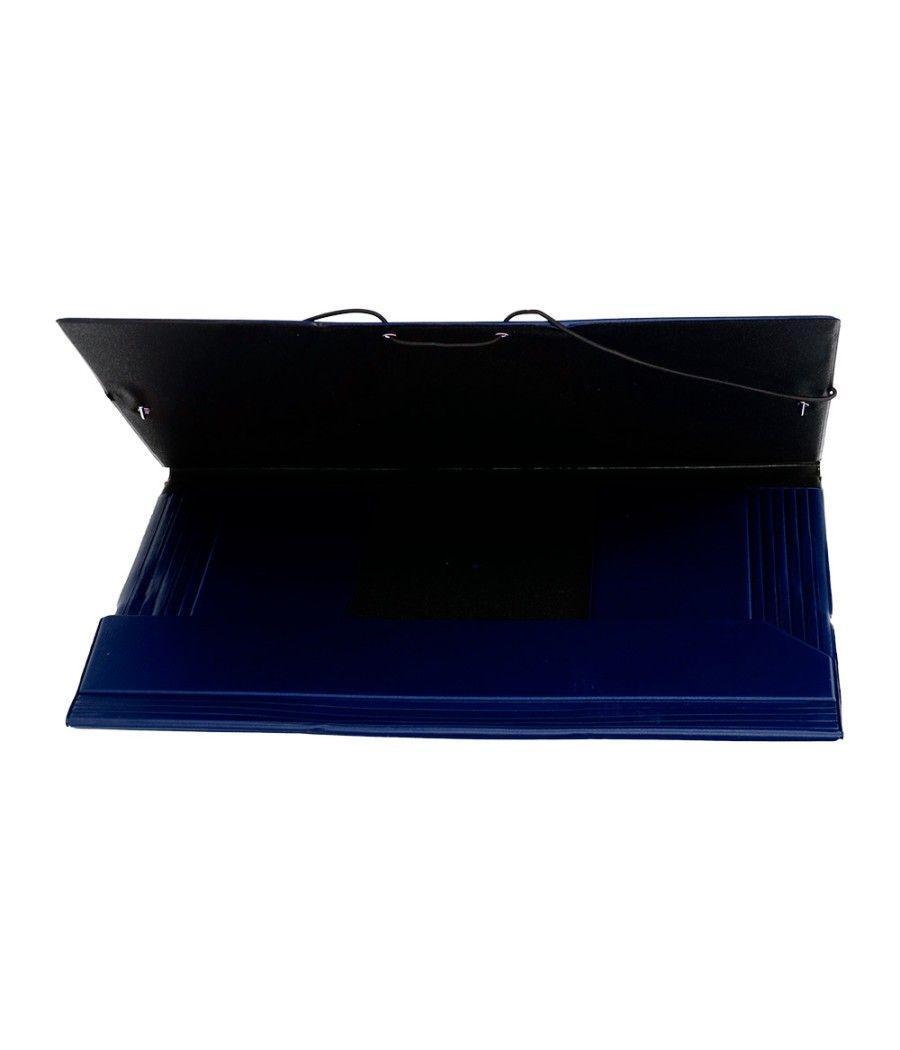 Carpeta liderpapel gomas folio solapas plástico azul - Imagen 1