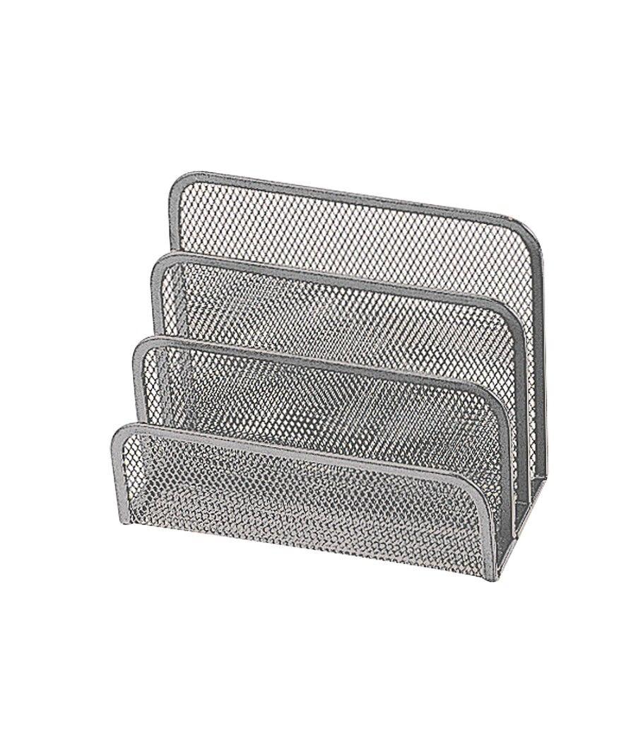 Soporte para cartas q-connect metélico rejilla gris 170x135x83 mm - Imagen 1