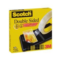 Cinta adhesiva scotch dos caras 33 mt x 19 mm - Imagen 1