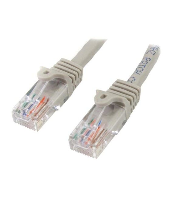 StarTech.com Cable de 1m Gris de Red Fast Ethernet Cat5e RJ45 sin Enganche - Cable Patch Snagless - Imagen 1