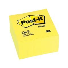 Bloc de notas adhesivas quita y pon post-it 76x76x45 mm cubo colores amarillo 450 hojas - Imagen 1