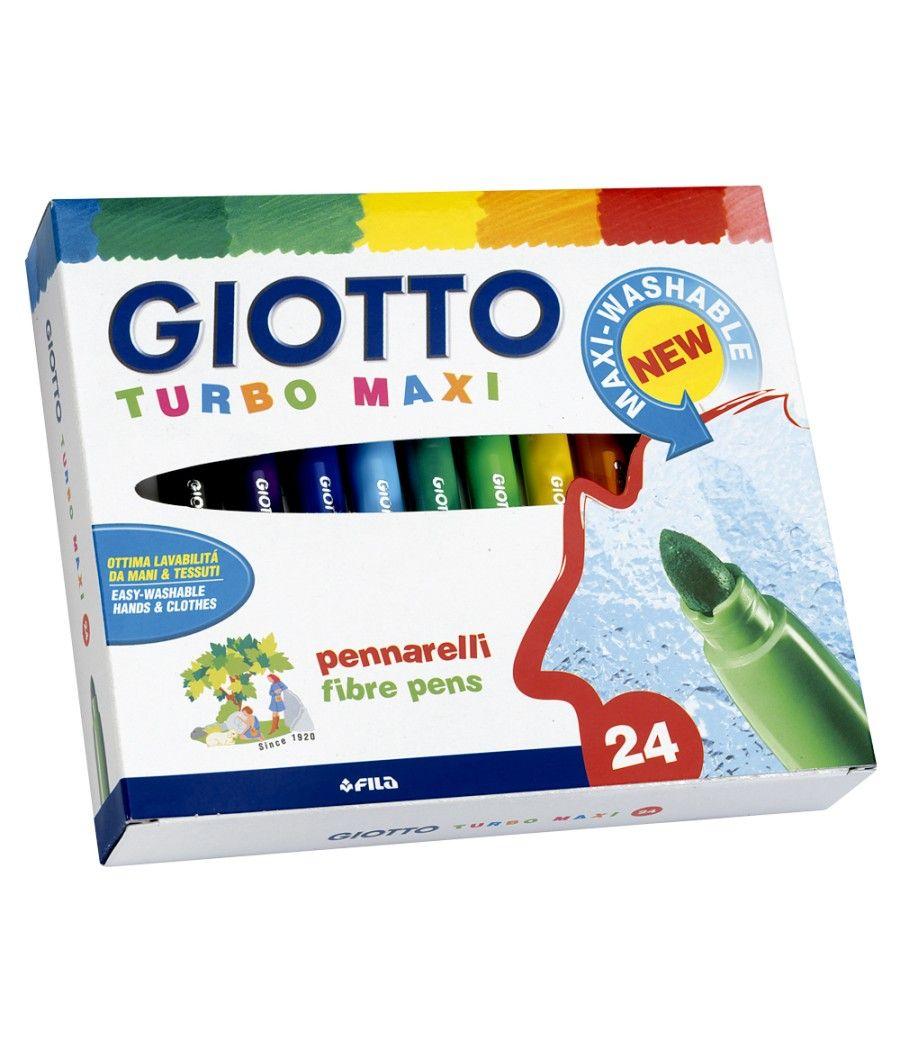 Rotulador giotto turbo-maxi caja de 24 colores lavables con punta bloqueada - Imagen 1