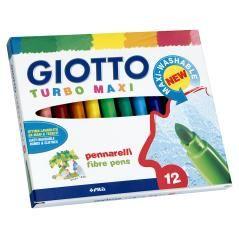 Rotulador giotto turbo-maxi caja de 12 colores lavables con punta bloqueada - Imagen 1