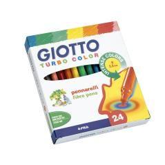 Rotulador giotto turbo color caja de 24 colores lavables con punta bloqueada - Imagen 1