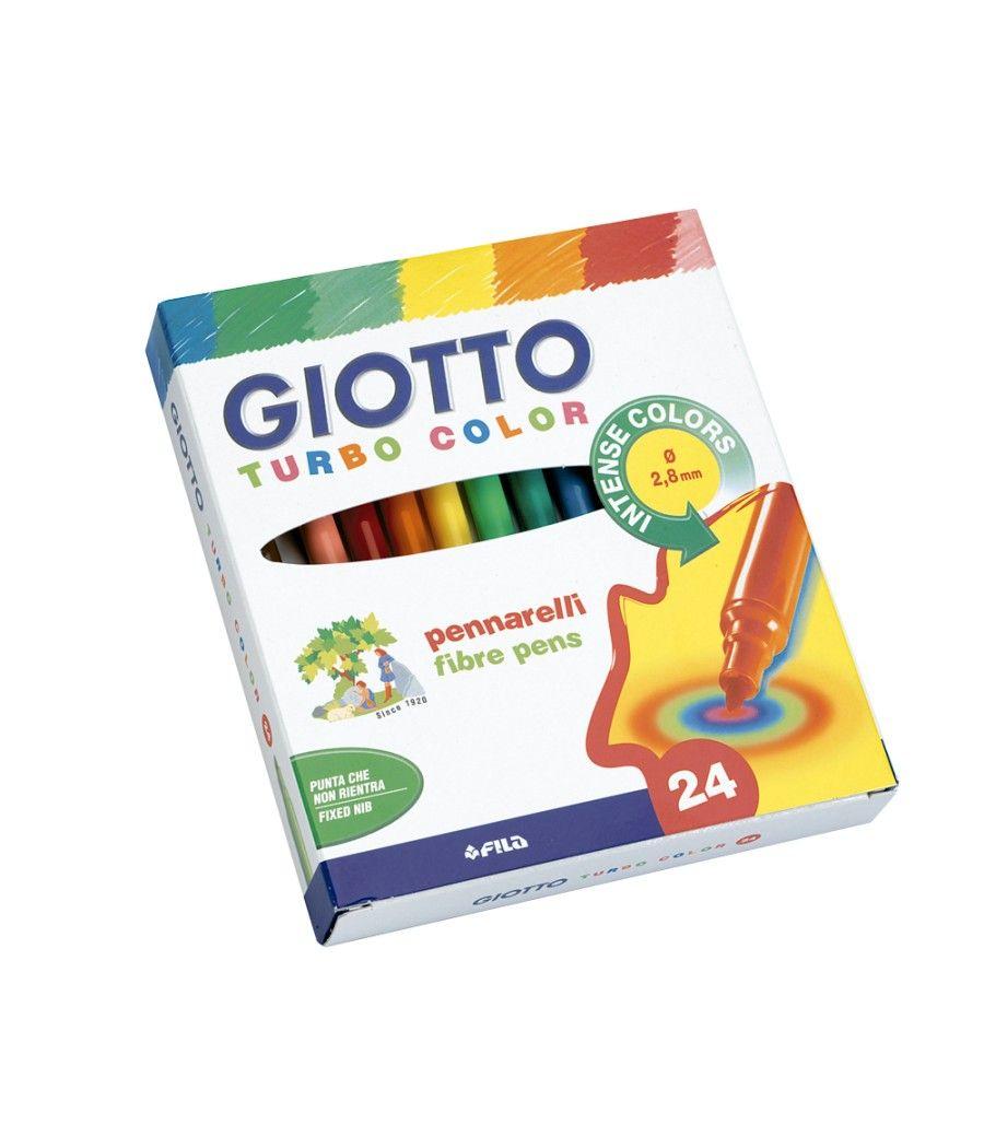 Rotulador giotto turbo color caja de 24 colores lavables con punta bloqueada - Imagen 1