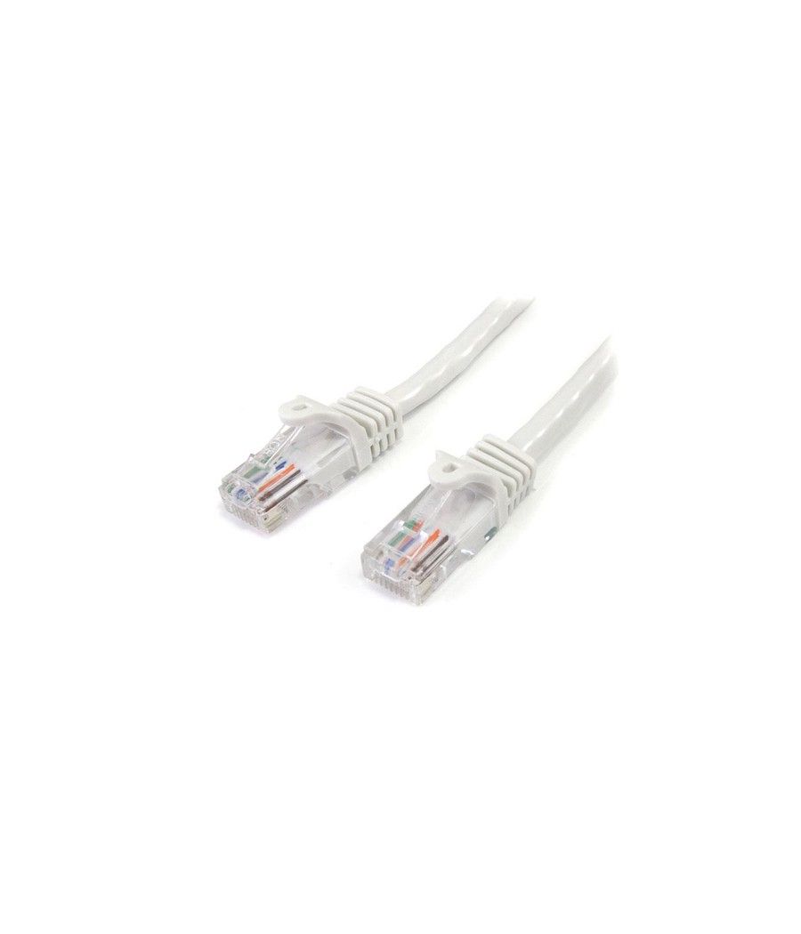 StarTech.com Cable de 1m Blanco de Red Fast Ethernet Cat5e RJ45 sin Enganche - Cable Patch Snagless - Imagen 1