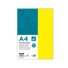 Papel color liderpapel a4 80g/m2 amarillo paquete de 100 - Imagen 1