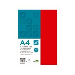 Papel color liderpapel a4 80g/m2 rojo paquete de 100 - Imagen 1