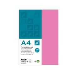 Papel color liderpapel a4 80g/m2 rosa paquete de 100 - Imagen 1