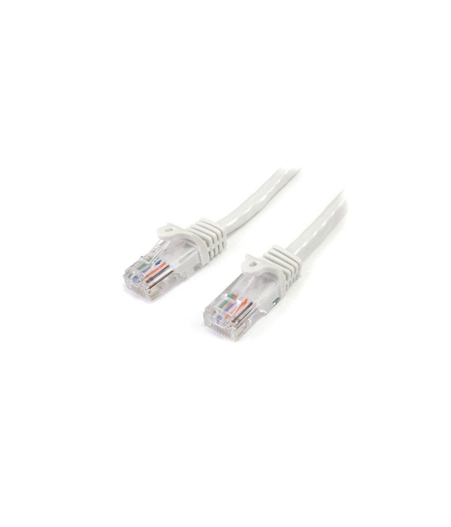 StarTech.com Cable de 2m Blanco de Red Fast Ethernet Cat5e RJ45 sin Enganche - Cable Patch Snagless - Imagen 1