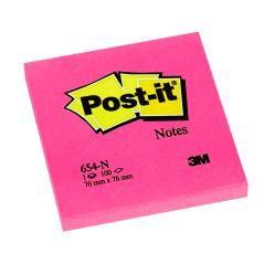 Bloc de notas adhesivas quita y pon post-it 76x76 mm fucsia neon con 100 hojas - Imagen 1