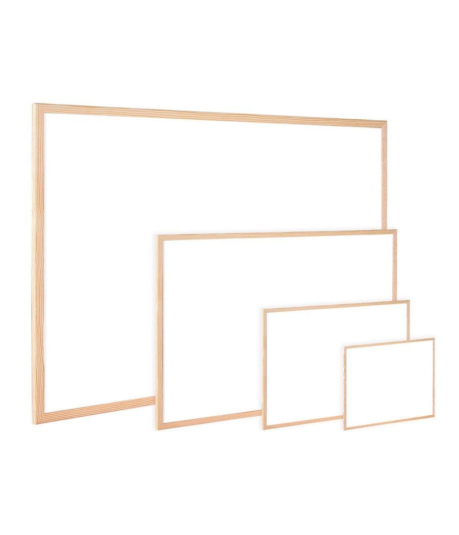 Pizarra blanca q-connect melamina marco de madera 120x90 cm - Imagen 1