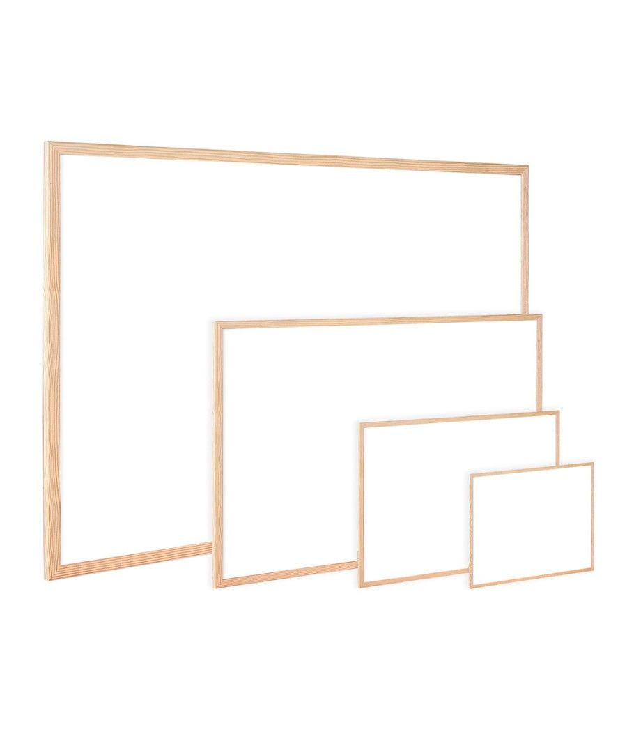 Pizarra blanca q-connect melamina marco de madera 60x40 cm - Imagen 1