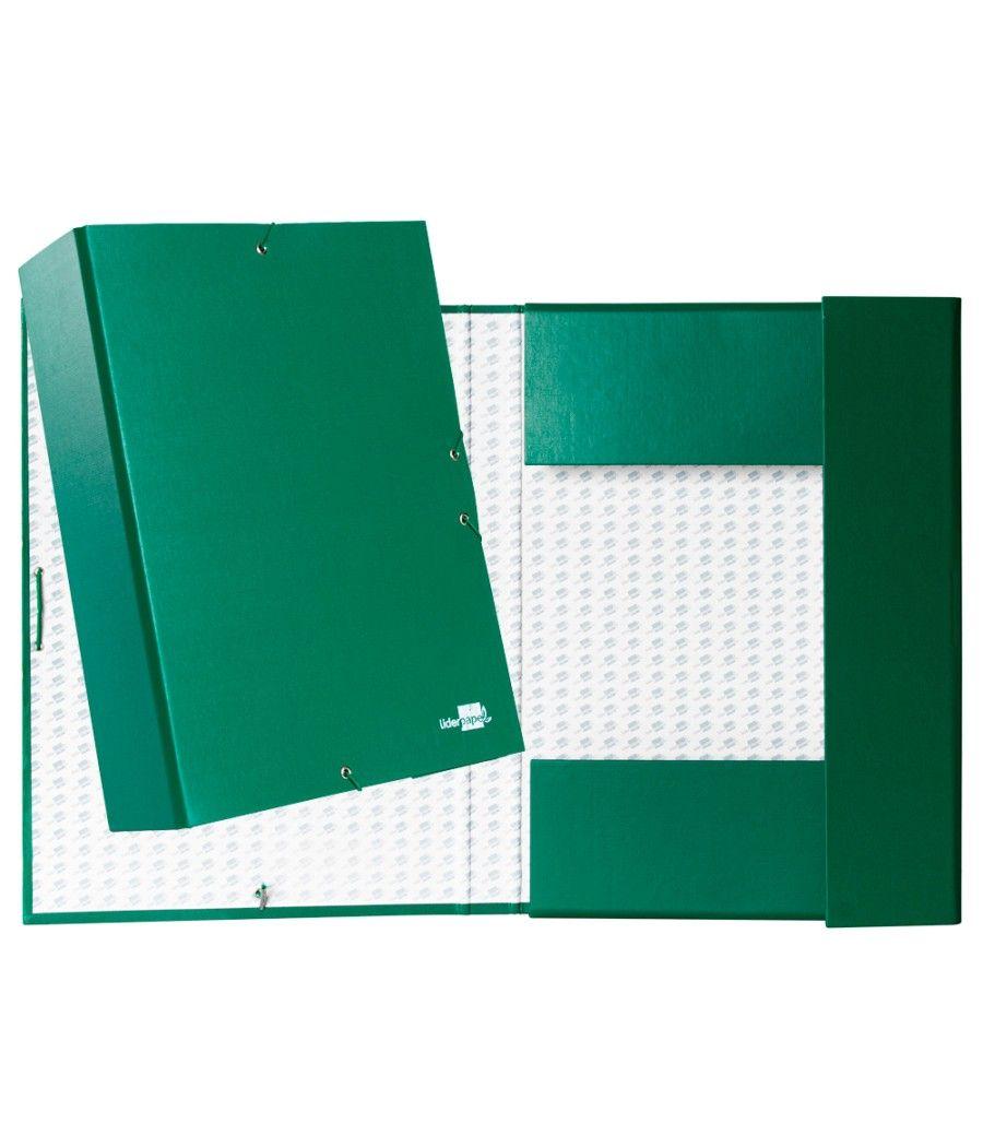 Carpeta proyectos liderpapel folio lomo 90mm cartón forradoverde - Imagen 1