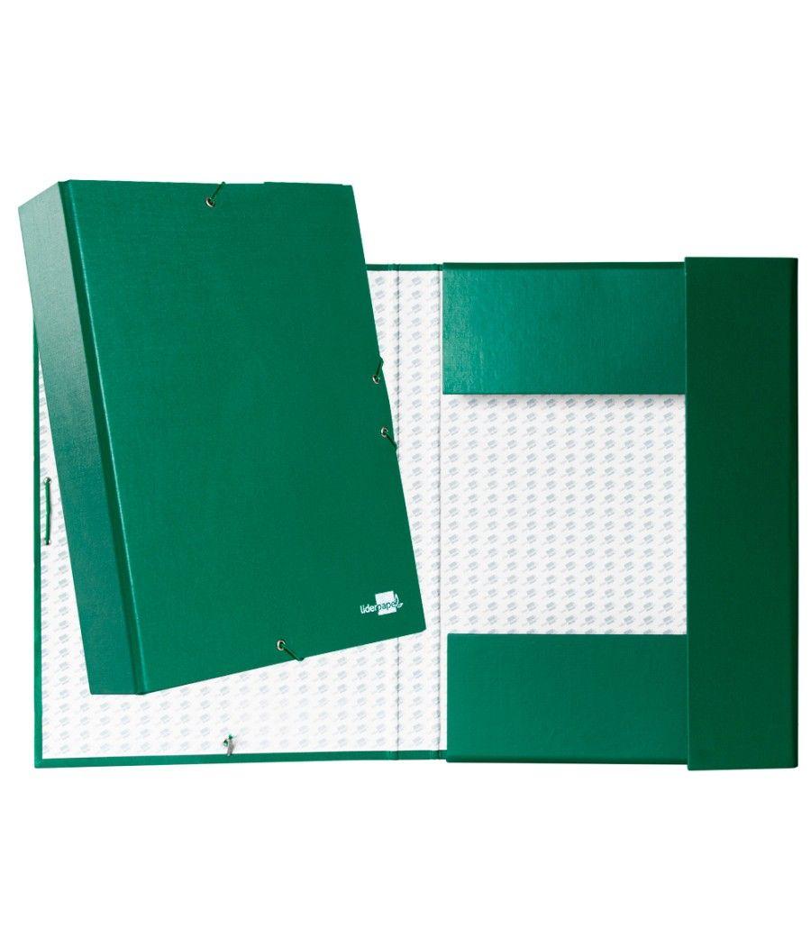 Carpeta proyectos liderpapel folio lomo 70mm cartón forradoverde - Imagen 1