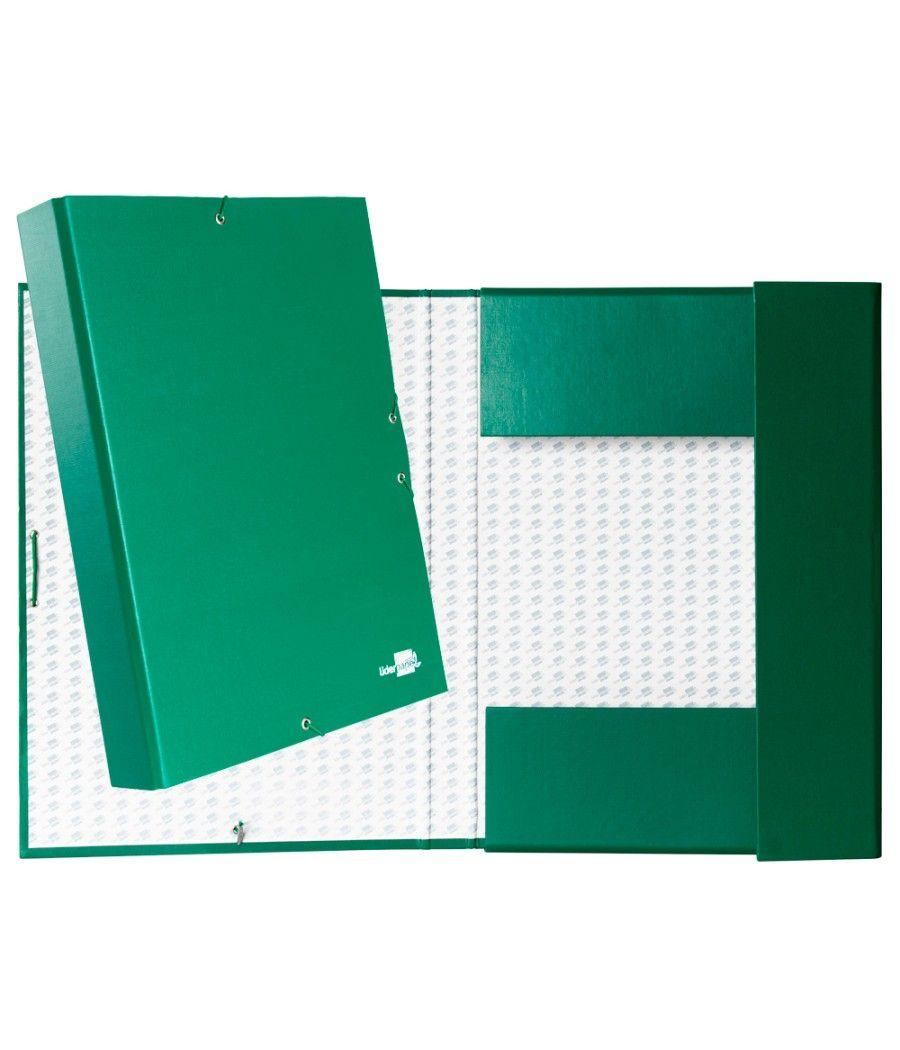 Carpeta proyectos liderpapel folio lomo 50mm cartón forradoverde - Imagen 1