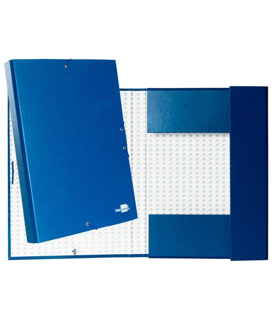 Carpeta proyectos liderpapel folio lomo 30mm cartón forradoazul - Imagen 1