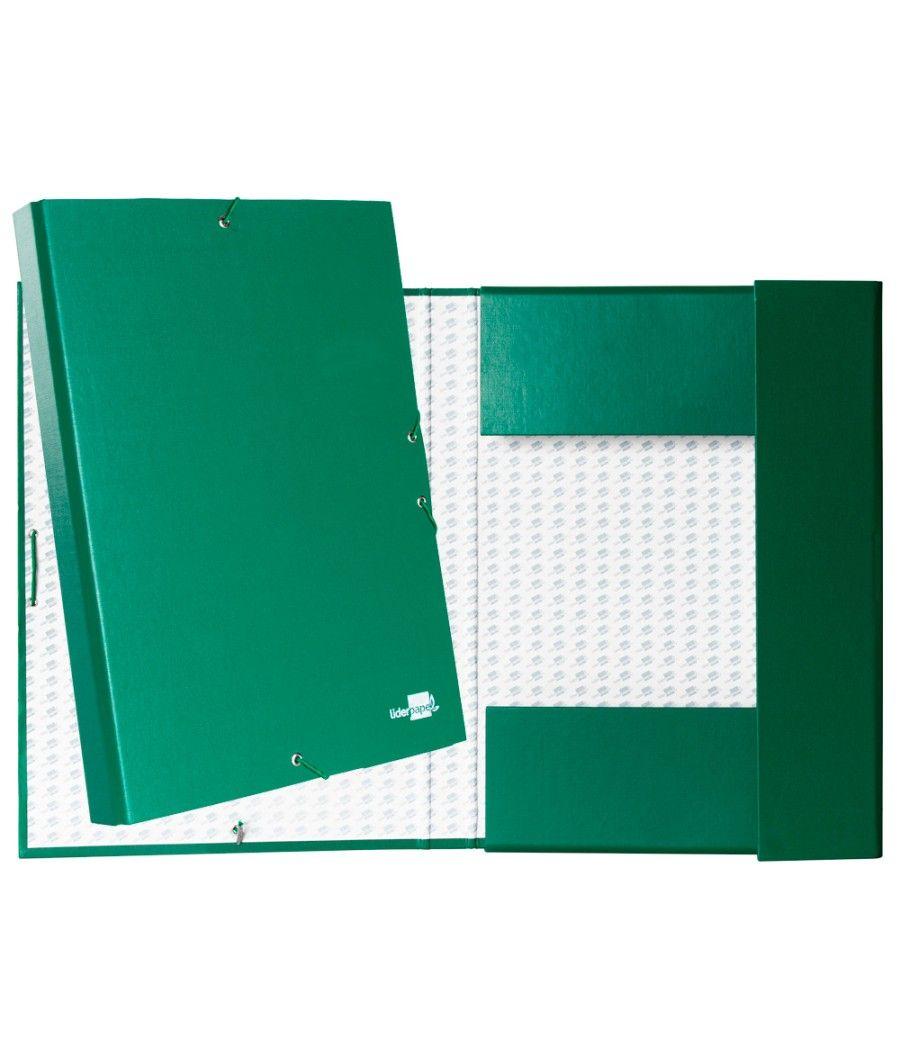 Carpeta proyectos liderpapel folio lomo 30mm cartón forrado verde - Imagen 1