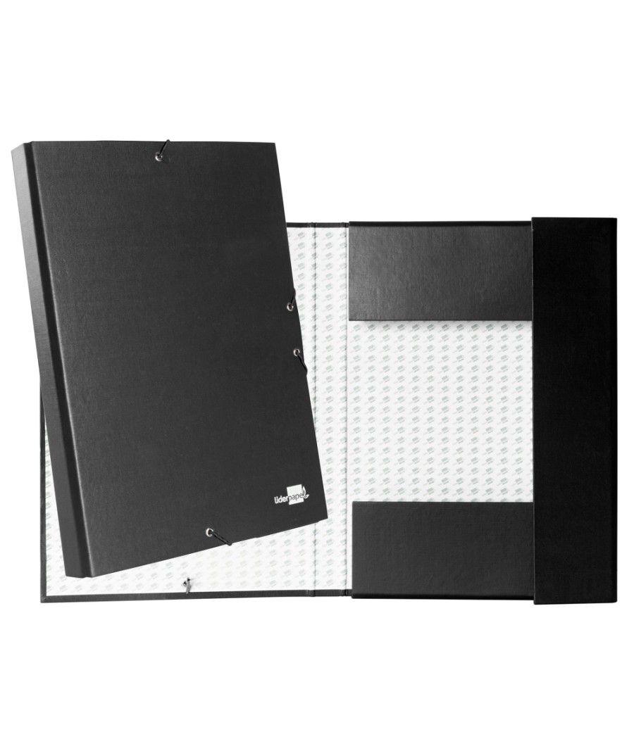 Carpeta proyectos liderpapel folio lomo 30mm cartón forrado negra - Imagen 1