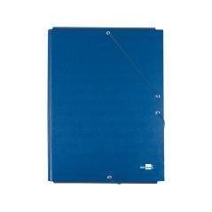 Carpeta liderpapel gomas folio 3 solapas cartón forrado azul - Imagen 1