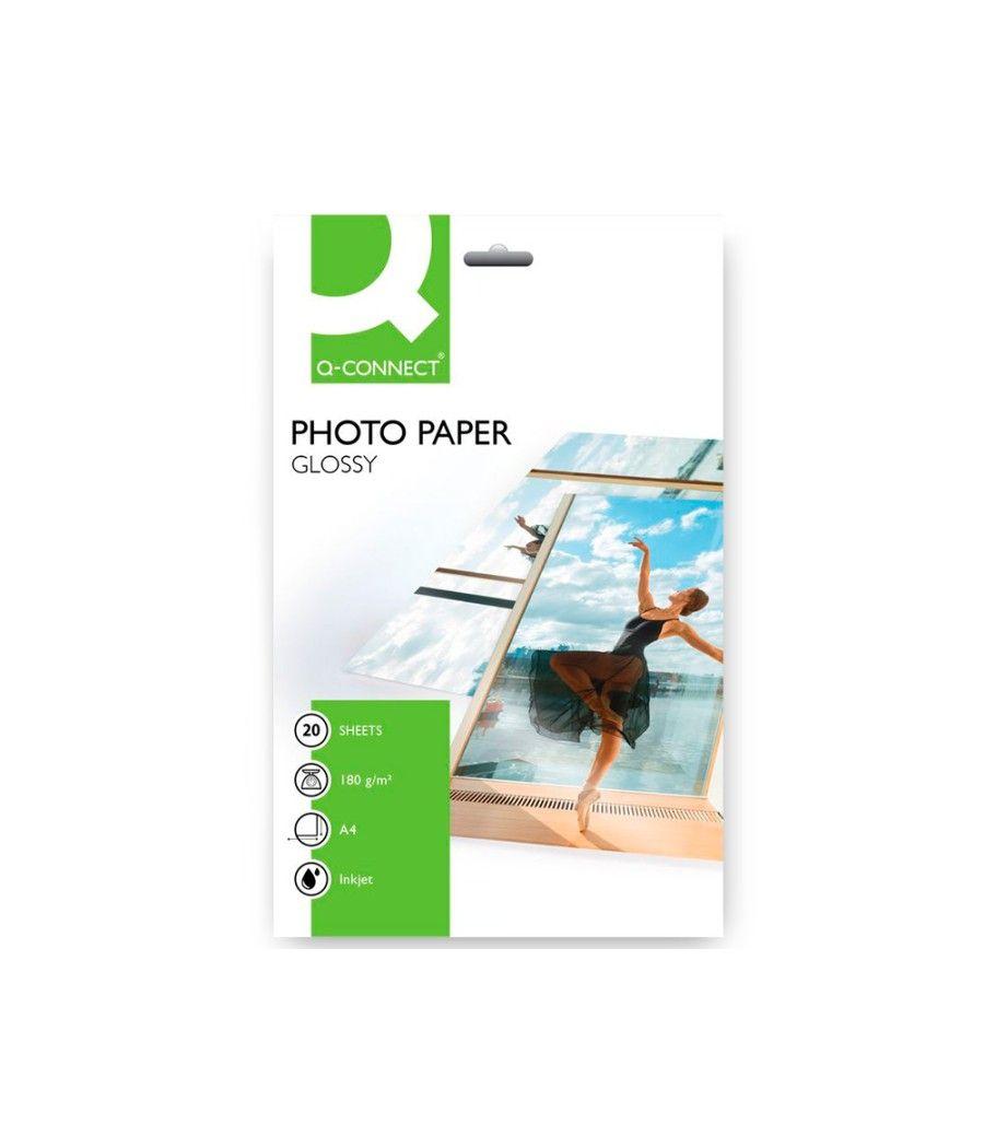 Papel q-connect foto glossy -kf01103 din a4 -digital photo -para ink-jet -bolsa de 20 hojas de 180 gr - Imagen 1