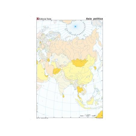 Mapa mudo color din a4 asia -politico - Imagen 1