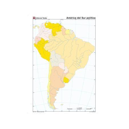 Mapa mudo color din a4 america sur politico - Imagen 1