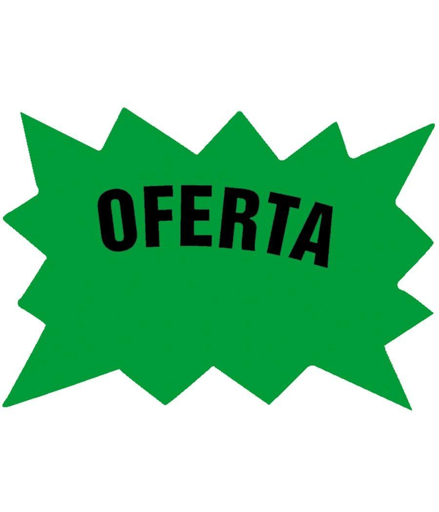Cartel cartulina etiquetas marcaprecios verde fluorescente 160x110 mm -bolsa de 50 etiquetas - Imagen 1