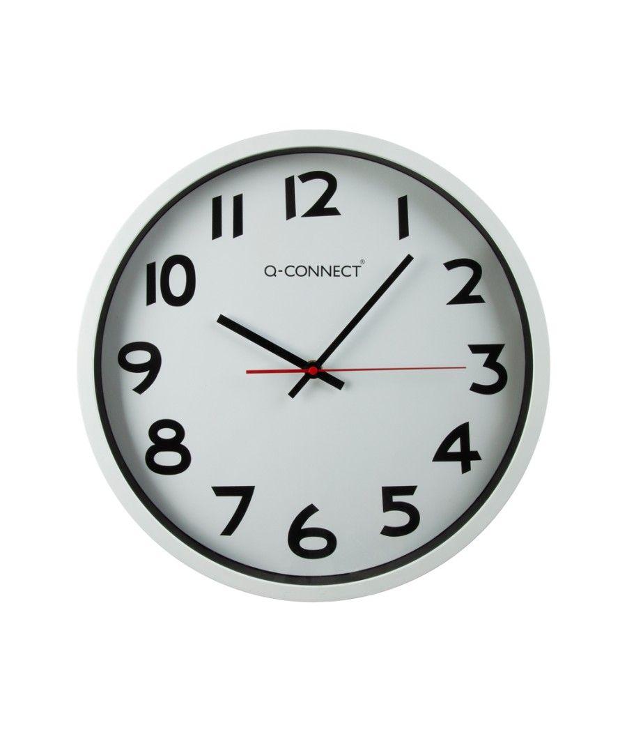 Reloj q-connect de pared plástico oficina redondo 34 cm marco blanco - Imagen 1