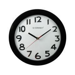 Reloj q-connect de pared plástico oficina redondo 30 cm marco negro - Imagen 1