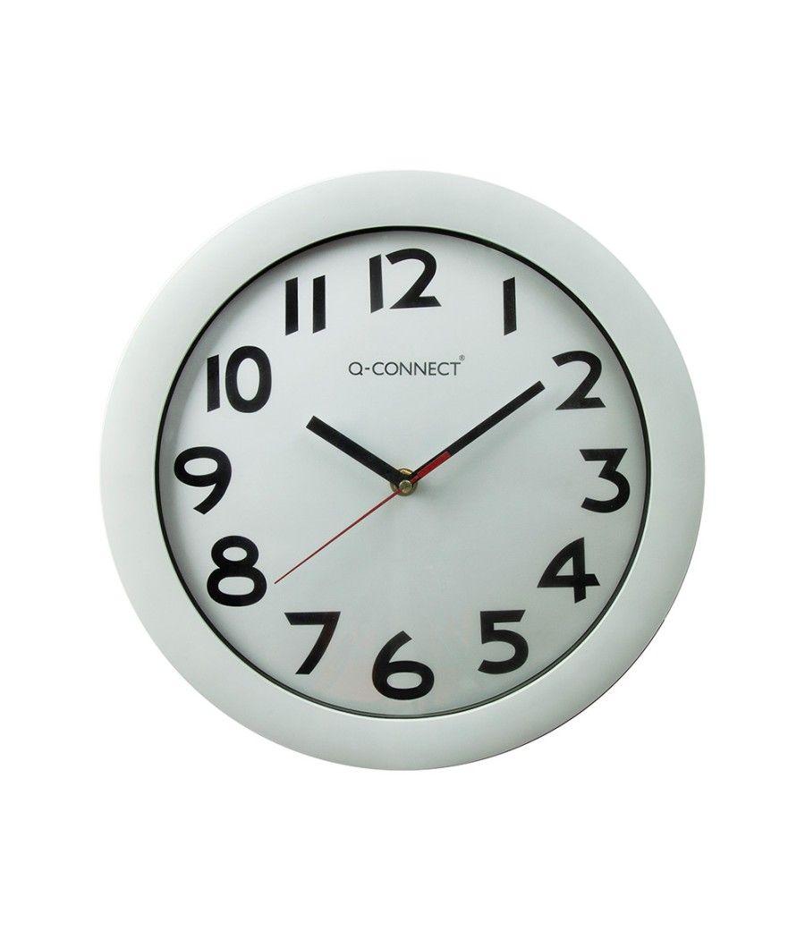 Reloj q-connect de pared plástico oficina redondo 30 cm marco blanco - Imagen 1