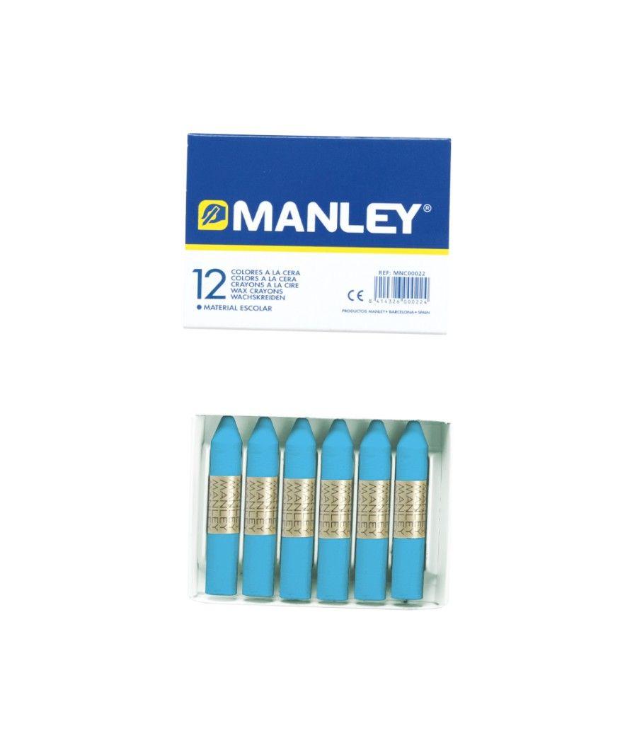 Lápices cera manley unicolor azul celeste n.17 caja de 12 unidades - Imagen 1