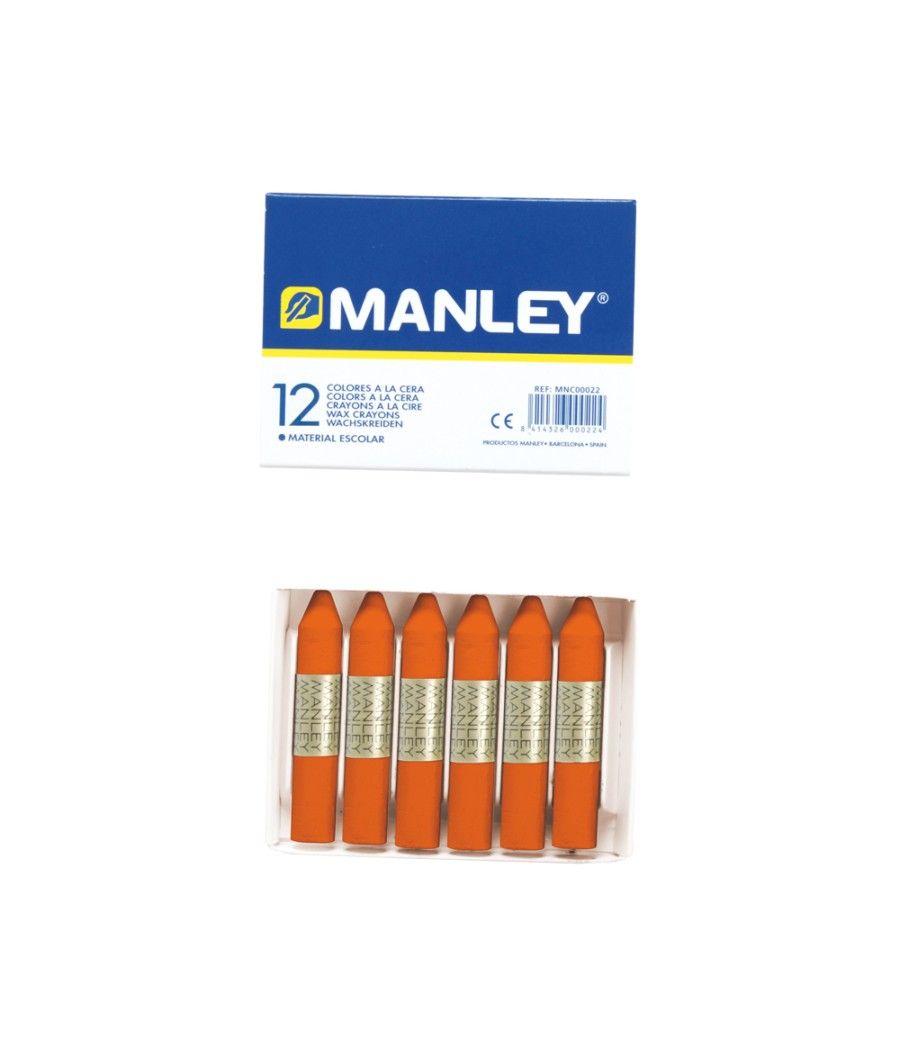 Lápices cera manley unicolor naranja n.6 caja de 12 unidades - Imagen 1