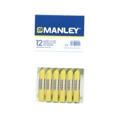 Lápices cera manley unicolor amarillo claro n.4 caja de 12 unidades - Imagen 1