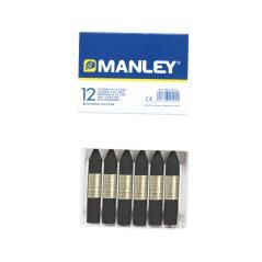 Lápices cera manley unicolor negro n.30 caja de 12 unidades - Imagen 1