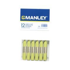 Lápices cera manley unicolor verde amarillento n.22 caja de12 unidades - Imagen 1