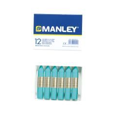 Lápices cera manley unicolor azul turquesa n.16 caja de 12 unidades - Imagen 1