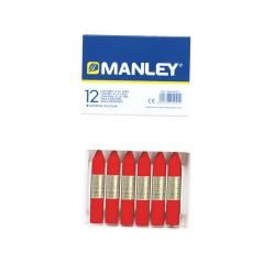 Lápices cera manley unicolor rojo escarlata n.9 caja de 12 unidades - Imagen 1