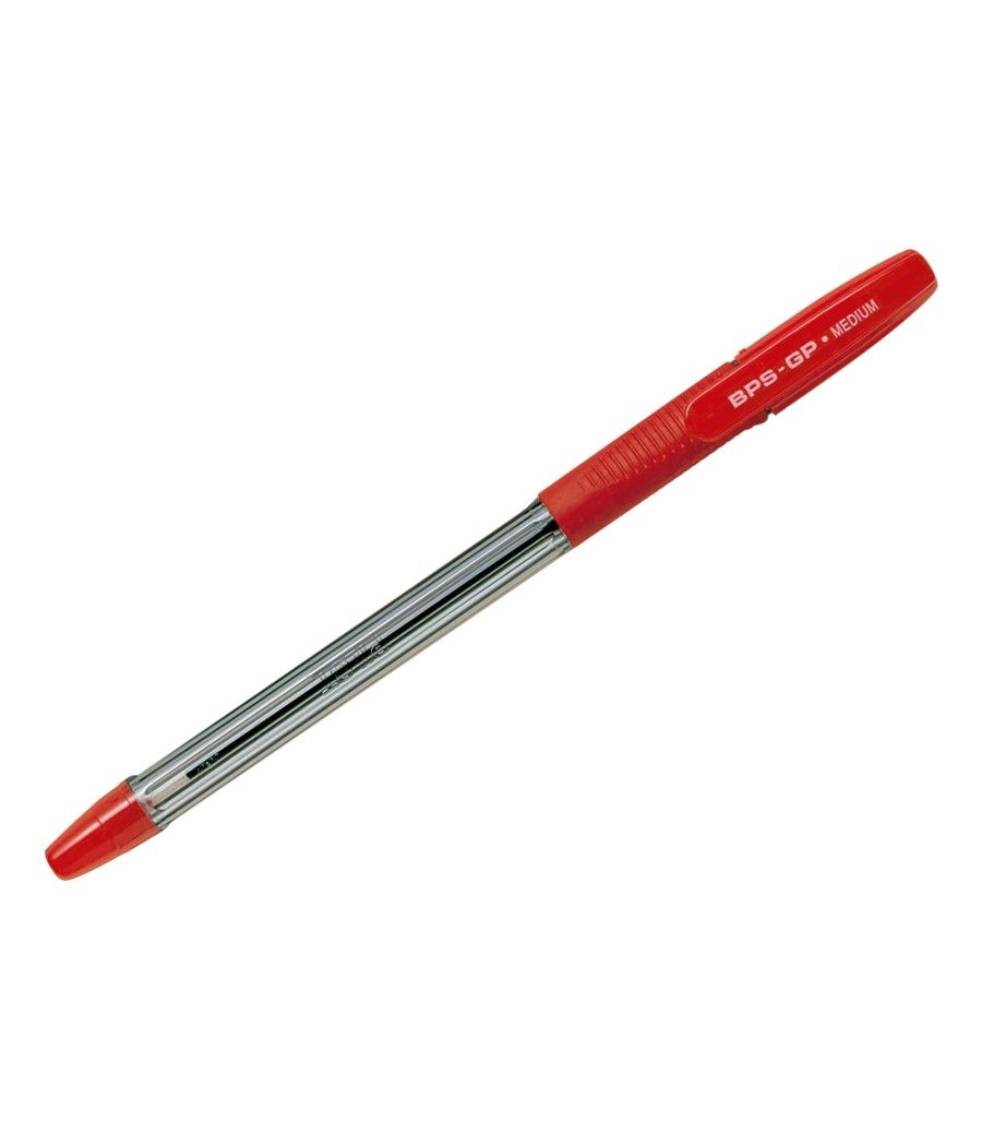 Bolígrafo pilot bps-gp rojo sujecion de caucho tinta base de aceite con capuchón - Imagen 1