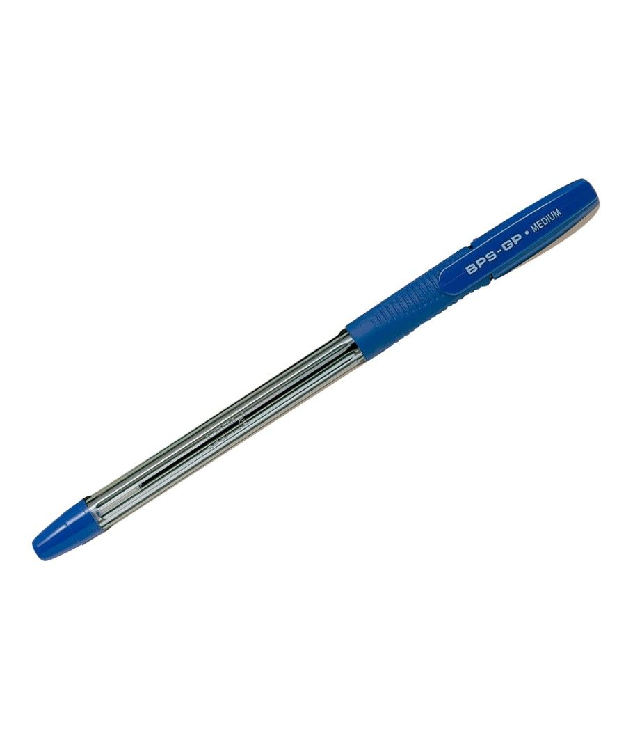 Bolígrafo pilot bps-gp azul sujecion de caucho tinta base de aceite con capuchón - Imagen 1
