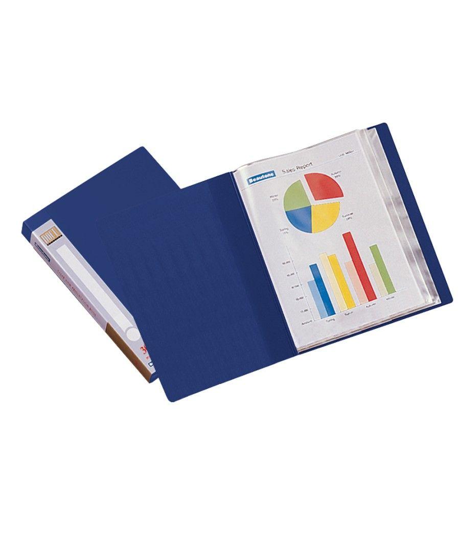 Carpeta liderpapel personaliza 37022 30 fundas polipropileno din a4 azul lomo personalizable - Imagen 1