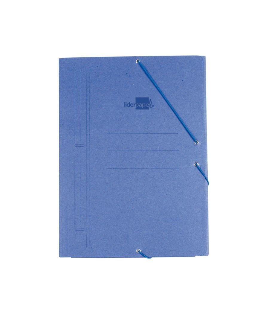 Carpeta liderpapel gomas a3 3 solapas cartón prespan azul - Imagen 1