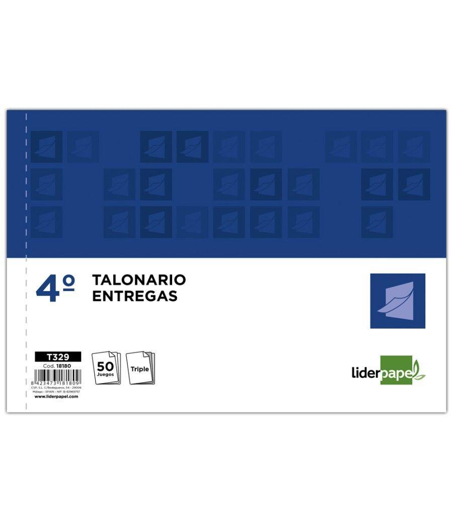 Talonario liderpapel entregas cuarto original y 2 copias t329 apaisado - Imagen 1