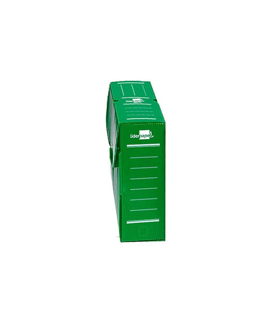 Caja archivo definitivo plástico liderpapel verde 360x260x100 mm - Imagen 1