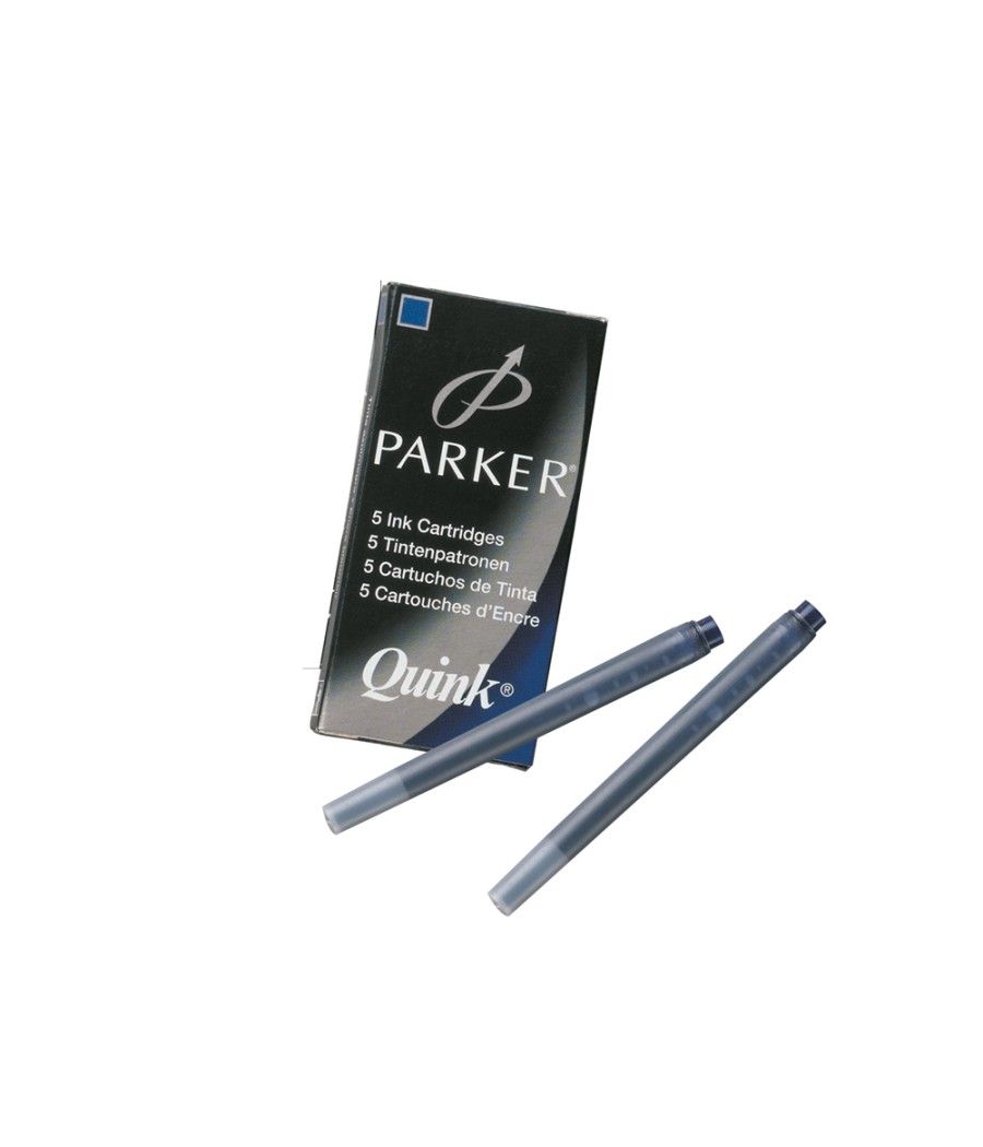 Tinta estilográfica parker azul permanente caja de 5 cartuchos - Imagen 1