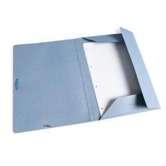 Carpeta liderpapel gomas folio 3 solapas cartón pintado azul - Imagen 1