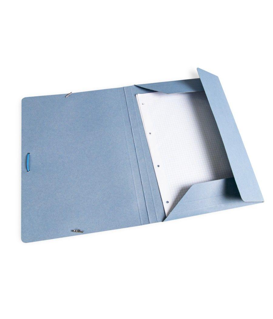 Carpeta liderpapel gomas folio 3 solapas cartón pintado azul - Imagen 1